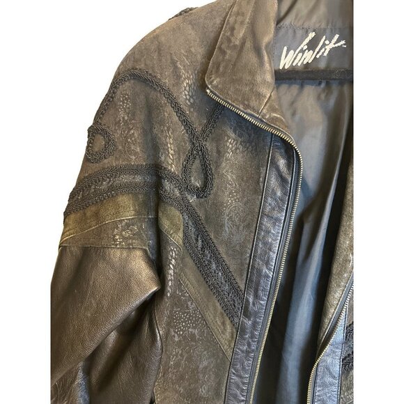Vintage 80/90s Winlit Women’s Genuine Leather Jacket Size Medium / Sku Winlit0 - Picture 4 of 13